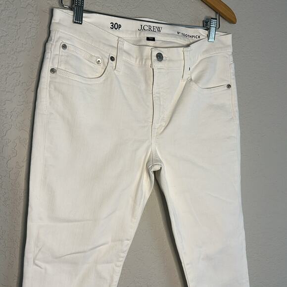 NEW J. Crew 8" Toothpick White Jeans Size 30P Petite BQ314 Minimalist Preppy - Picture 4 of 10